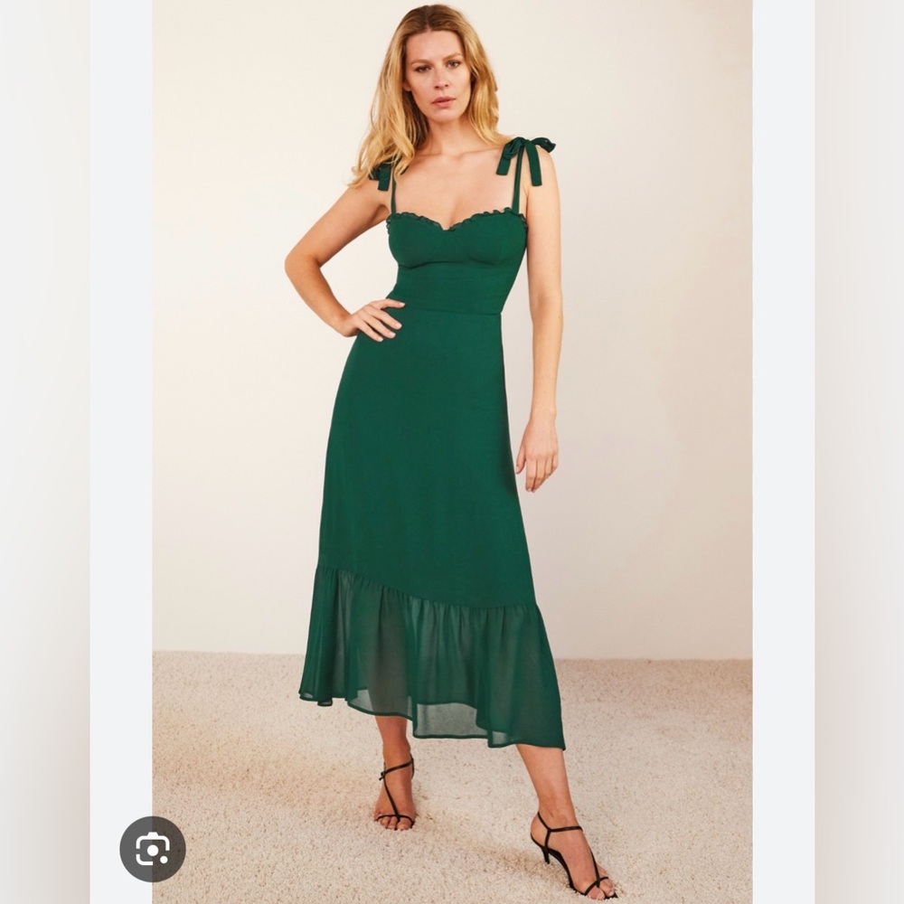 Reformation Nikita green midi dress
